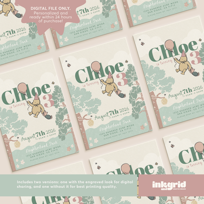 Storybook Bear Birthday | Digital Party Invitation