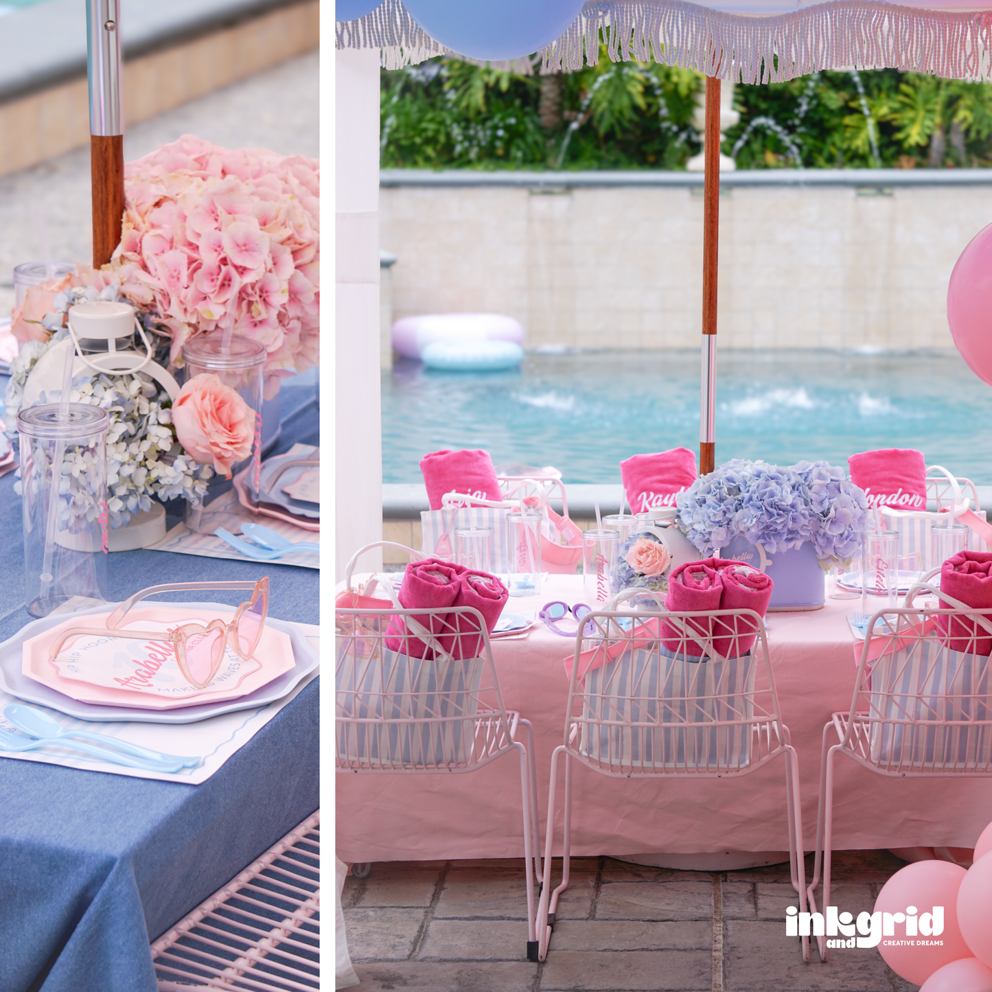 Cabana Club Pool Party Invitation | Double Digits Birthday Invitation | Pink & Blue Pool Party | Summer Birthday Invite | Girls Pool Party