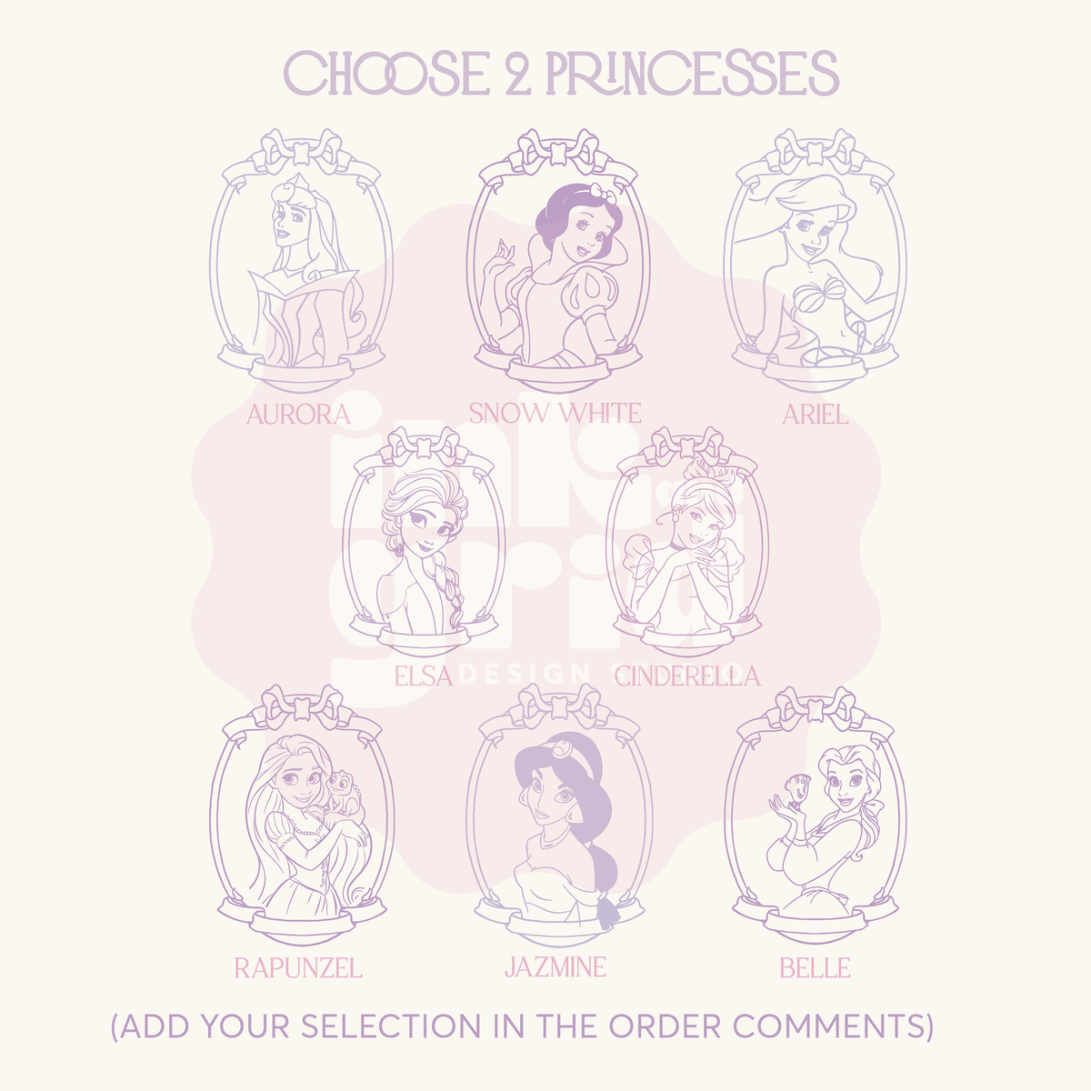 Princess & Bows Activity Placemat | Girls Coloring Sheet | Party Activity Page | Printable | Kids Table (Copy)