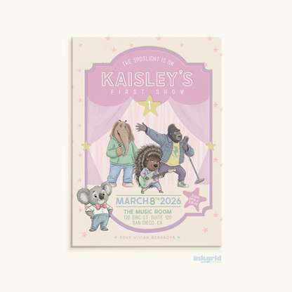 Sing Birthday Party Digital Invitation | Personalized Kids Party Invite