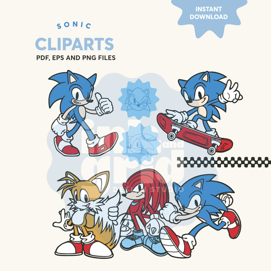 Retro Speedster Clipart Collection - Digital Download