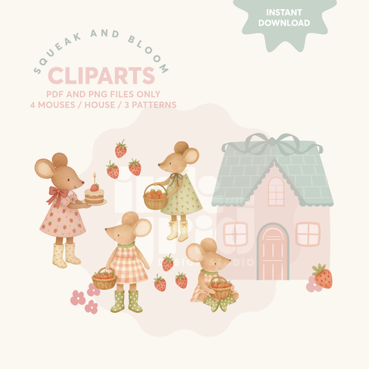 Squeak and Bloom - Clipart Set - Instant Download