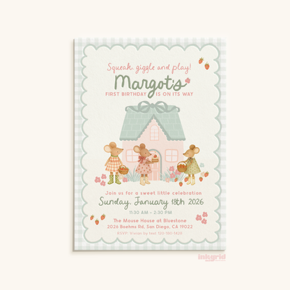 Squaek and Bloom - Little Mouse Invitation