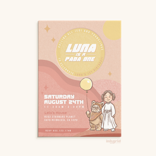 Tatooine Star Wars Birthday Digital Invitation