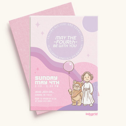 Tatooine Star Wars Birthday Digital Invitation