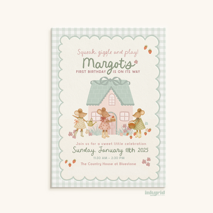 Squaek and Bloom - Little Mouse Invitation