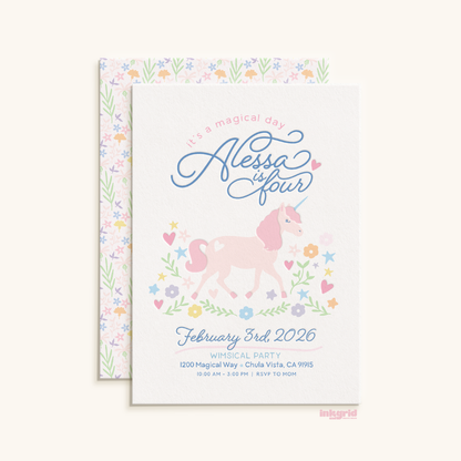 Unicorns and Rainbow Birthday Party Bundle | Printable Unicorn Party Set | Digital Invitation, Activities & Decorations