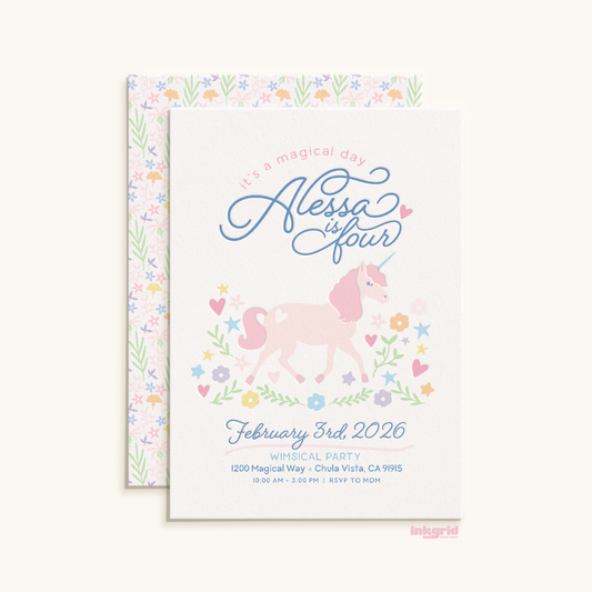 Unicorn Birthday Invitation | Pastel Rainbow, Whimsical Party (Digital Invitation)