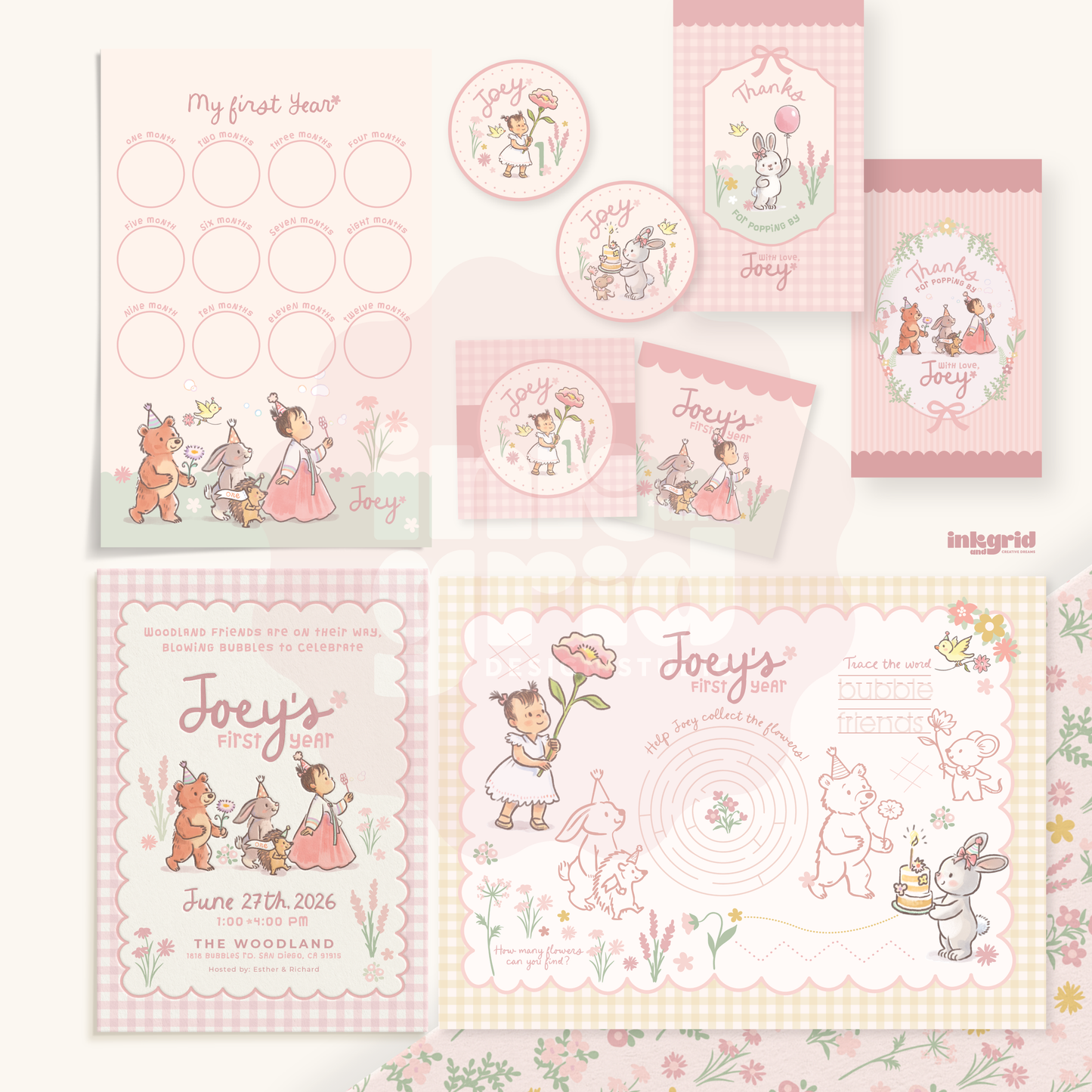 Woodland and Bubbles - Digital Party Bundle