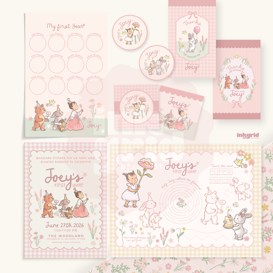 Woodland and Bubbles - Digital Party Bundle