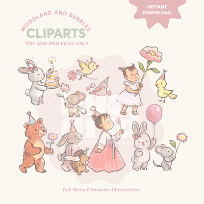 Woodland Animal Clipart | Forest Animal PNG Bundle | Watercolor Woodland Clipart | Personal Use Only | Digital Download