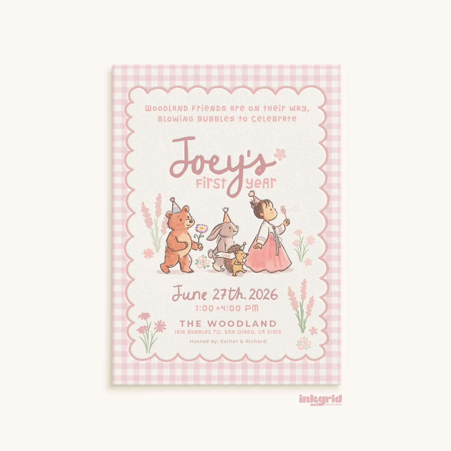 Woodland and Bubbles - Digital Invitation