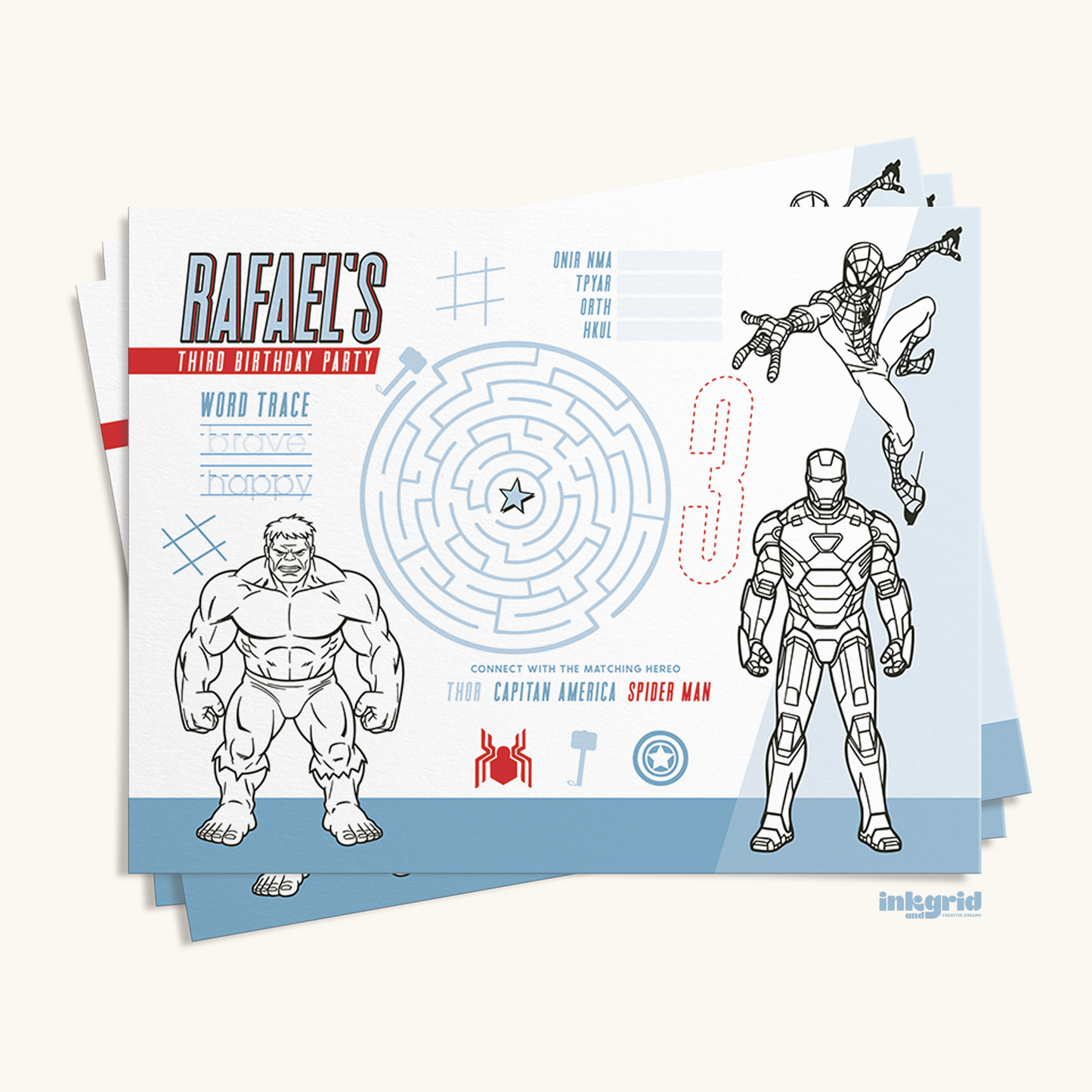Super Fun Hero Activity Placemat